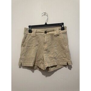 BKE Payton Womens Button Slash Pocket Cuffed Stretch Khaki Utility Shorts Sz 25